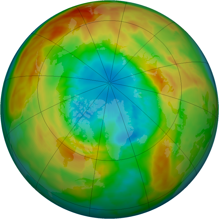 Arctic ozone map for 13 March 2011